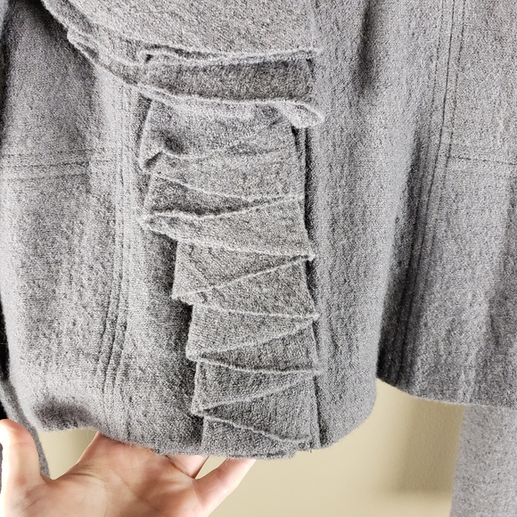 Cynthia Rowley lagenlook ruffle wool jacket size large - Picture 3 of 16